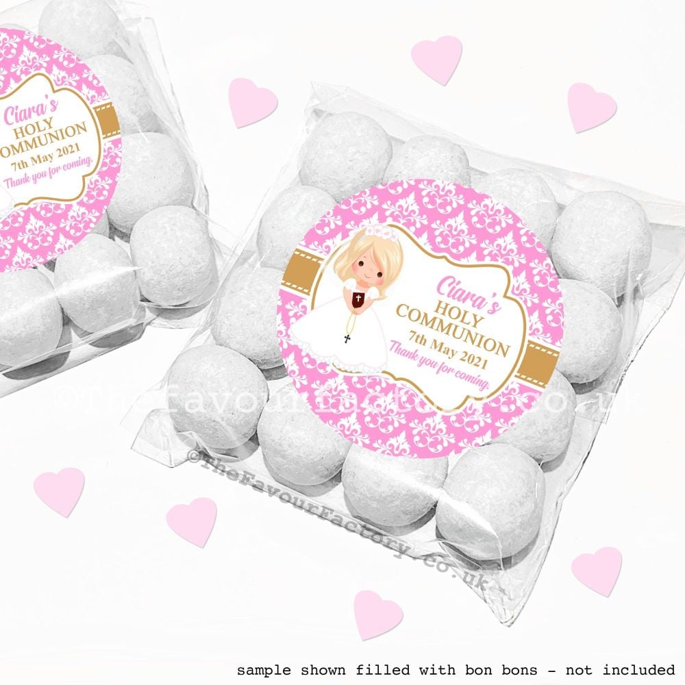 Holy Communion Sweet Bags Kits Blonde Hair Girl x12