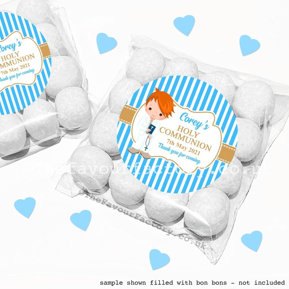 Holy Communion Sweet Bags Kits Ginger Hair Boy x12