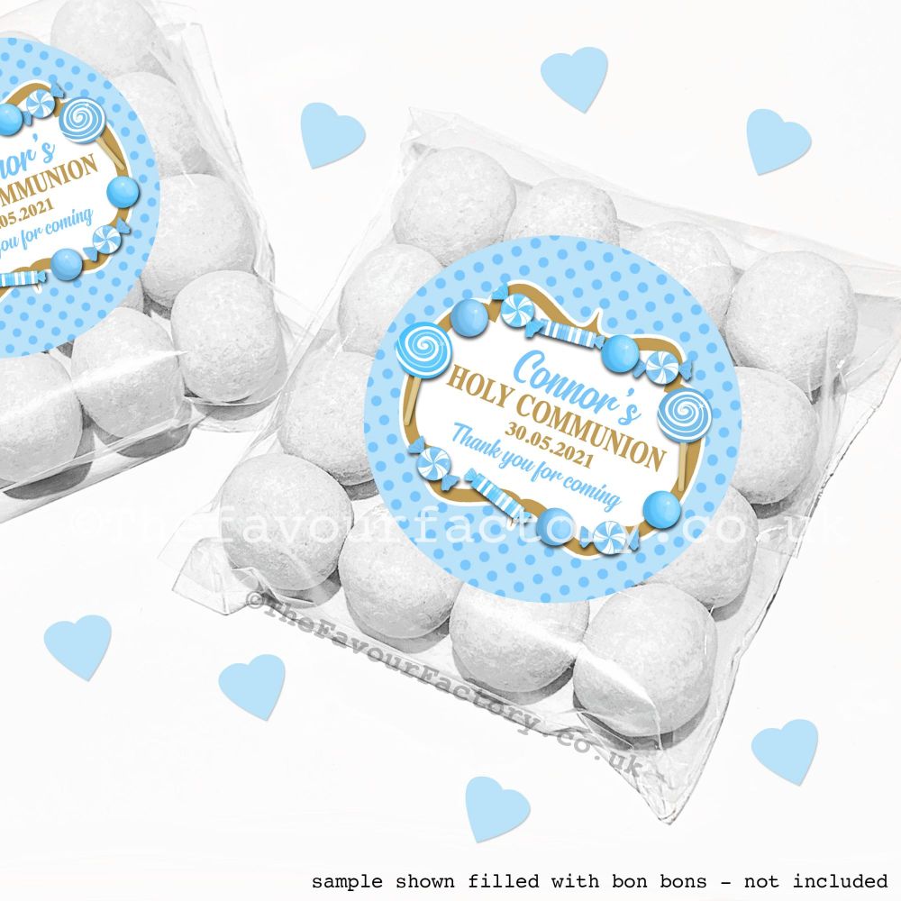 Holy Communion Sweet Bags Kits Blue Candy Sweets x12
