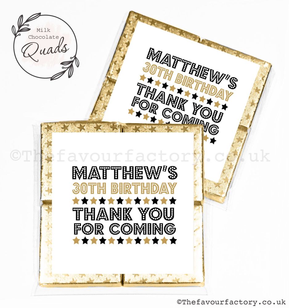 Personalised Birthday Chocolate Favours Celebration Stars x1