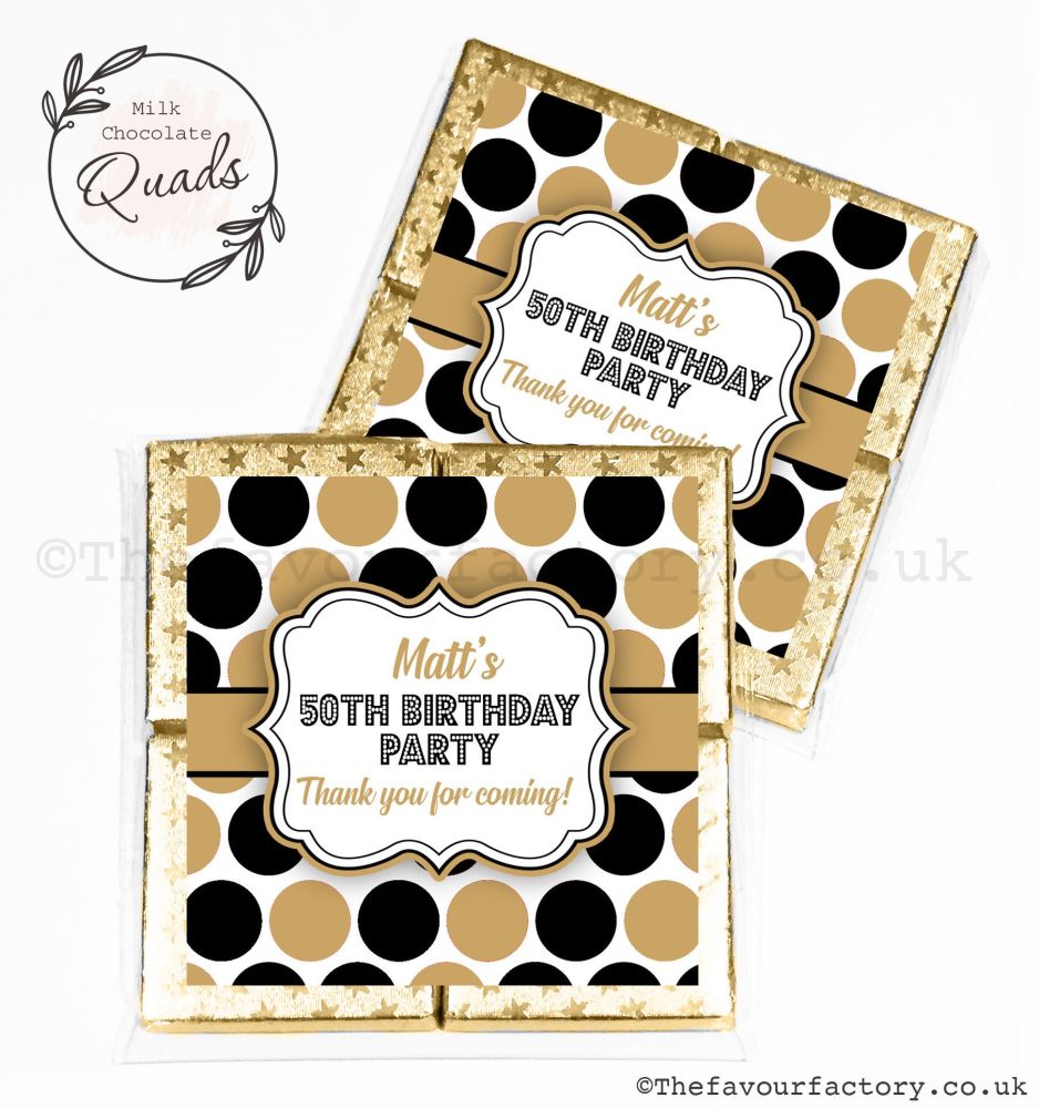 Personalised Birthday Chocolate Favours Large Polka Dots x1