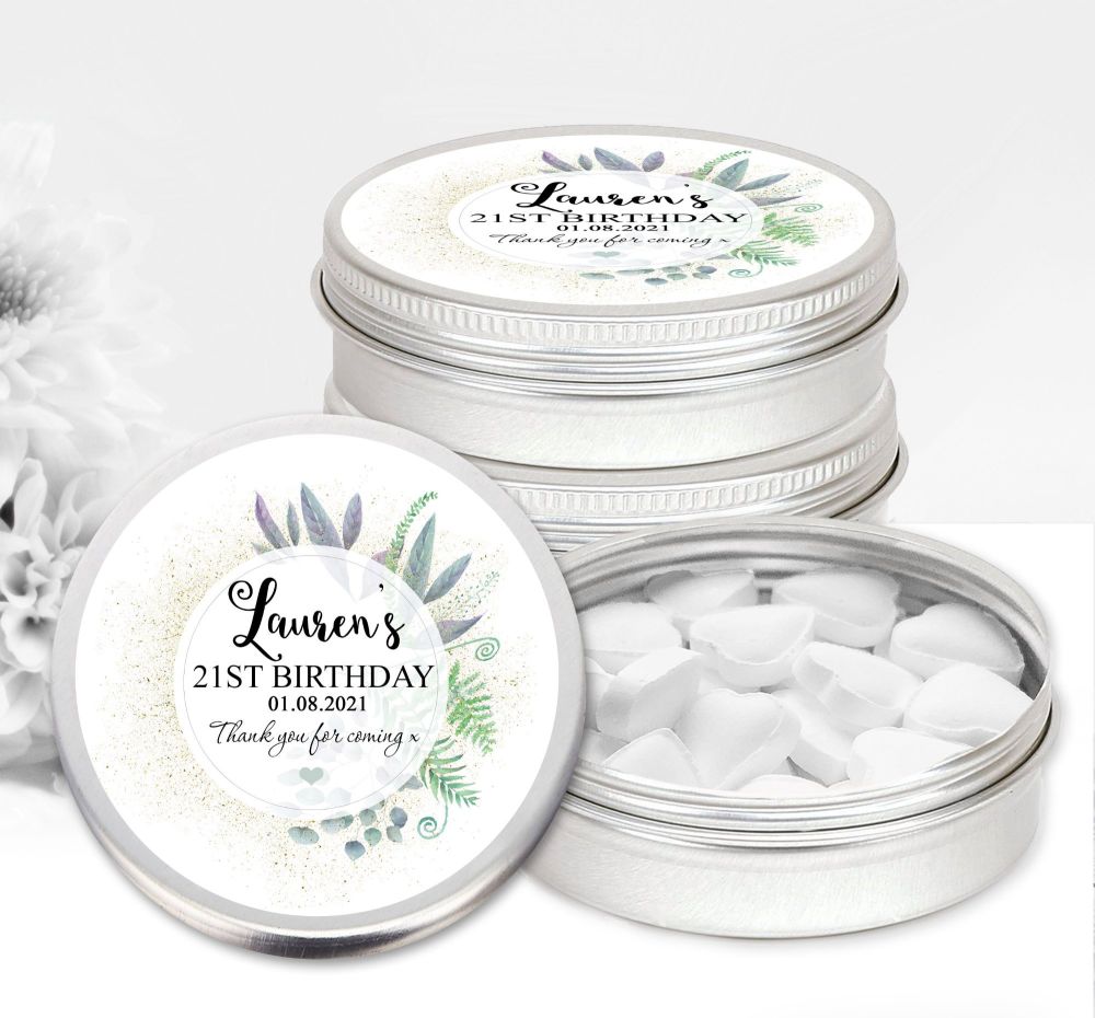 Adult Birthday Favour Tins Botanical Romance x1