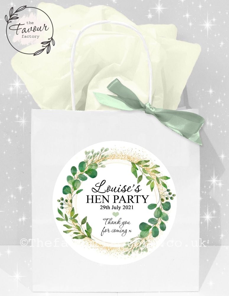 Personalised Hen Party Bags Botanical Gold Dust x1
