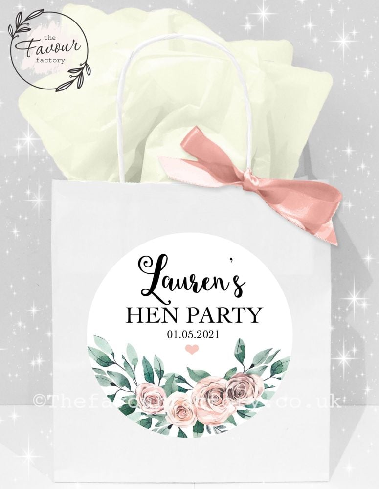 Personalised Hen Party Bags Boho Floral Bouquet x1