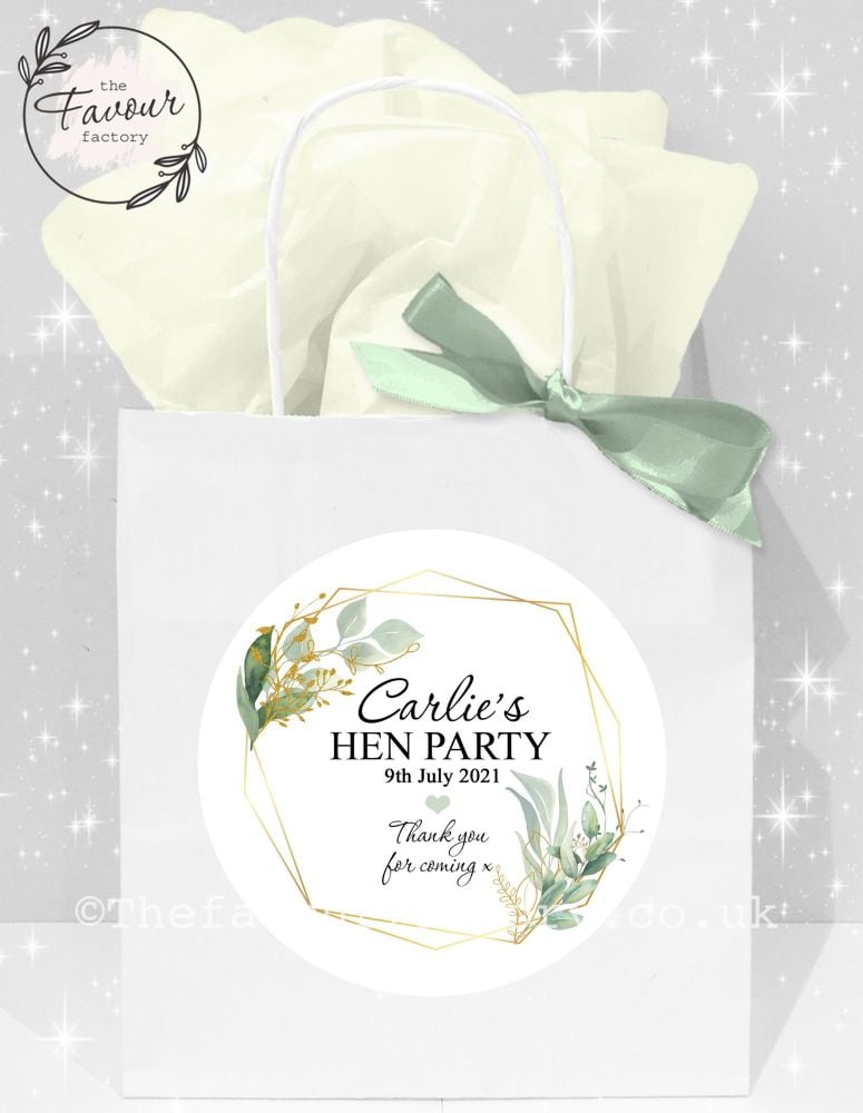 Personalised Hen Party Bags Geometric Botanicals x1
