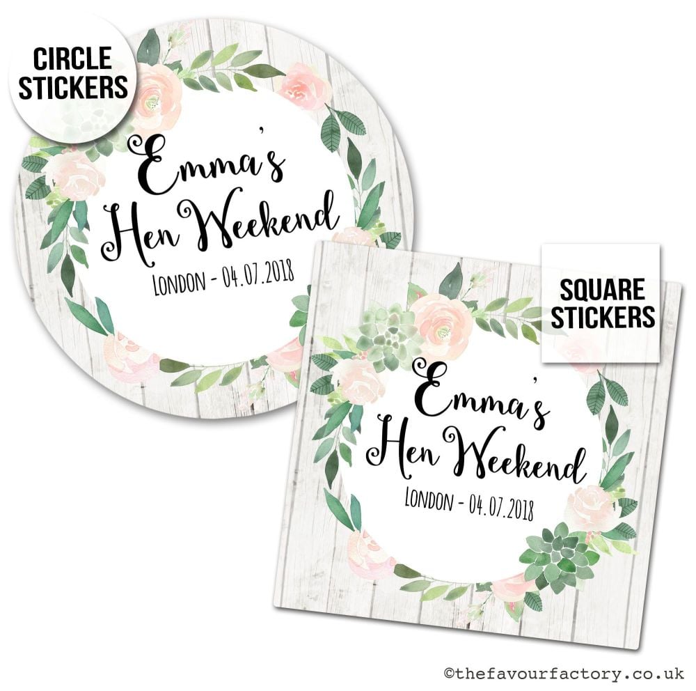 Hen Party Stickers Succulents