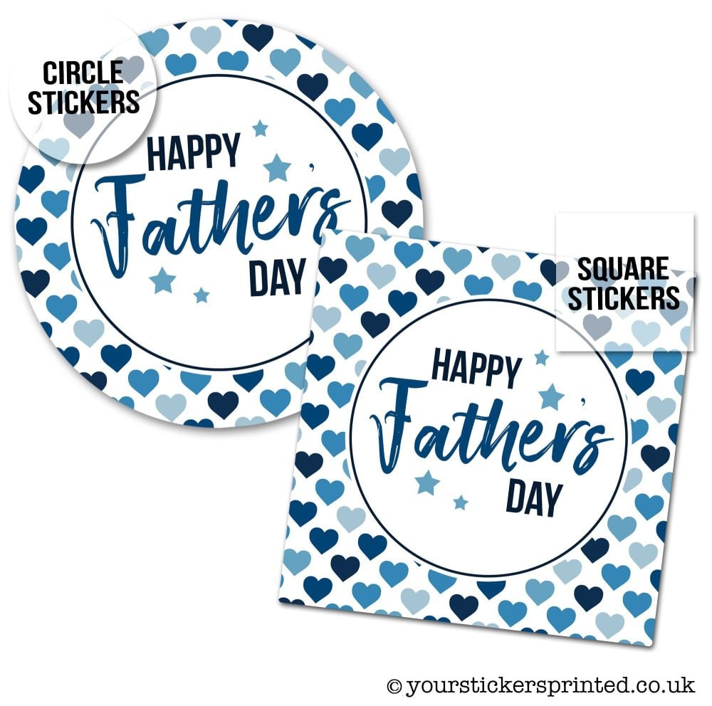 Father's Day Stickers Polka Dot Hearts