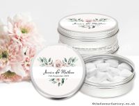 Wedding Favours Mint Tins Floral Rose Heart Bouquet x1