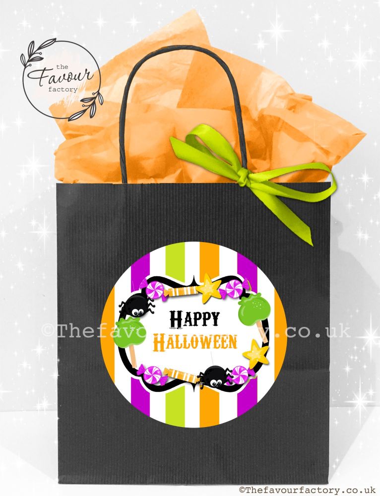Halloween Party Bags Candy Sweets Stripes x1