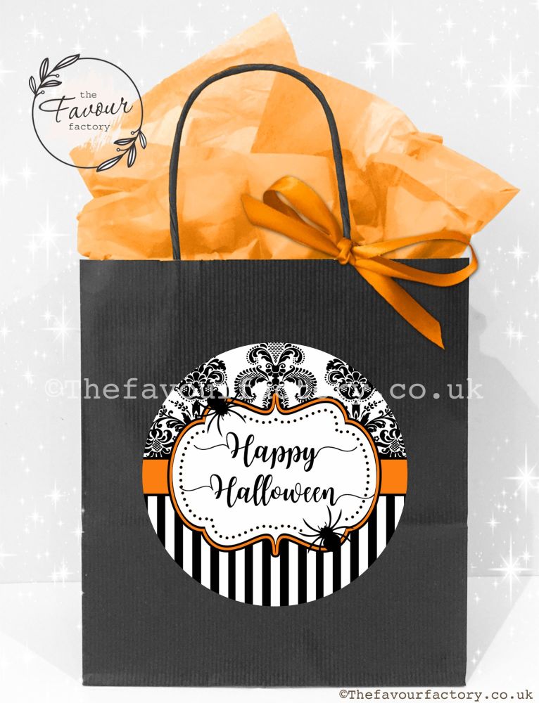 Halloween Party Bags Vintage Damask Stripes x1