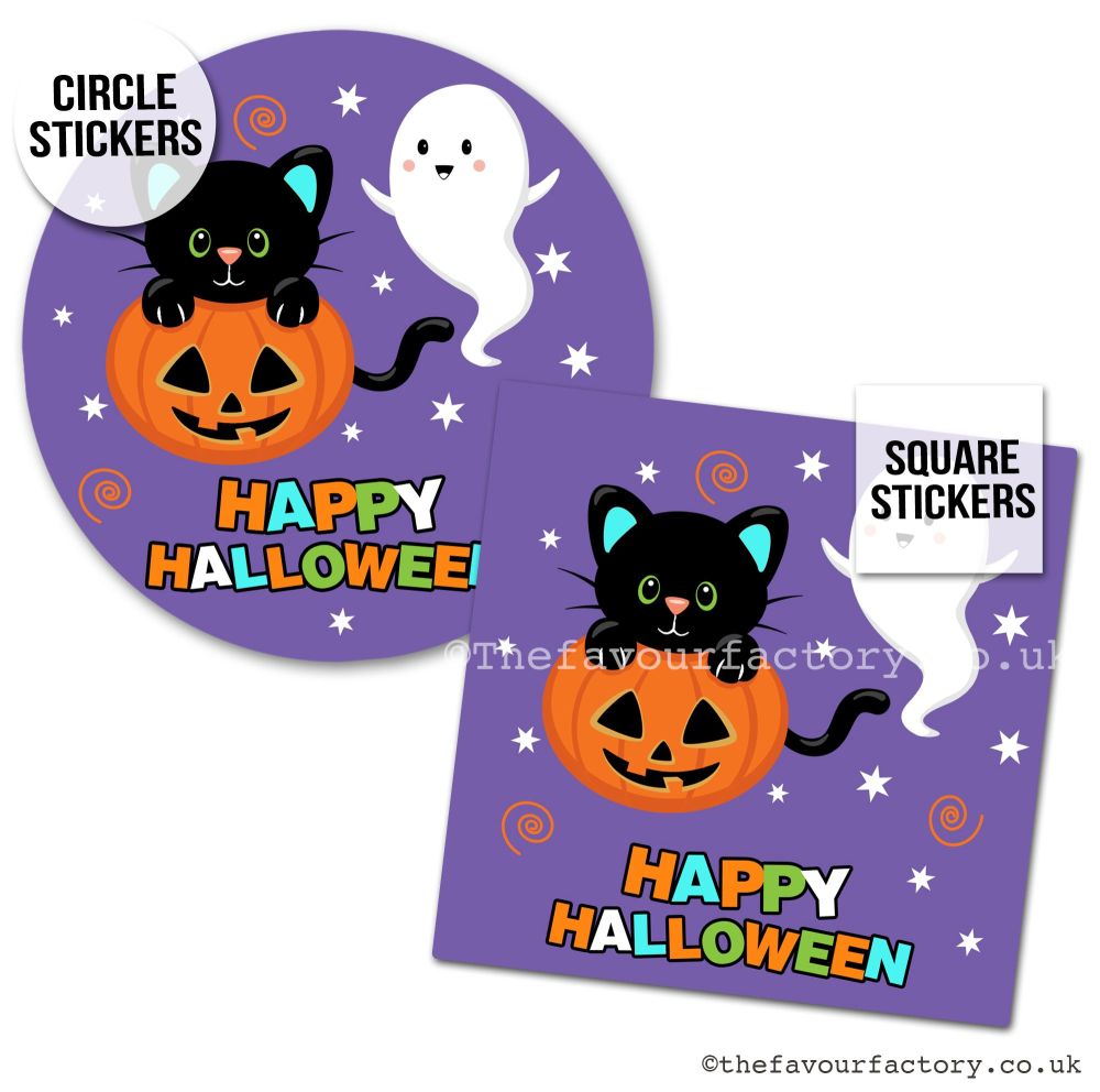 Happy Halloween Stickers Cute Halloween Friends - x1 A4 Sheet