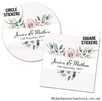 Wedding Stickers Floral Rose Heart Bouquet