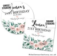 Boho Floral Bouquet Personalised Stickers For Birthday A4 sheet x 1
