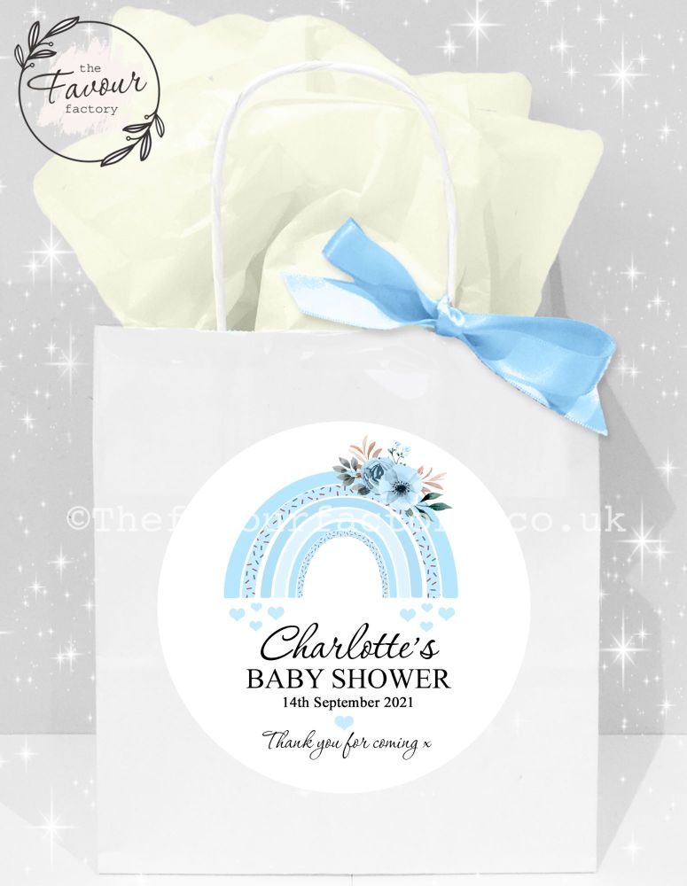 Baby Shower Party Bags Blue Rainbow x 1