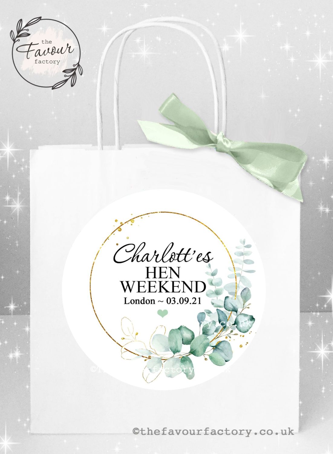 Hen Party Bags Elegant Eucalyptus x 1