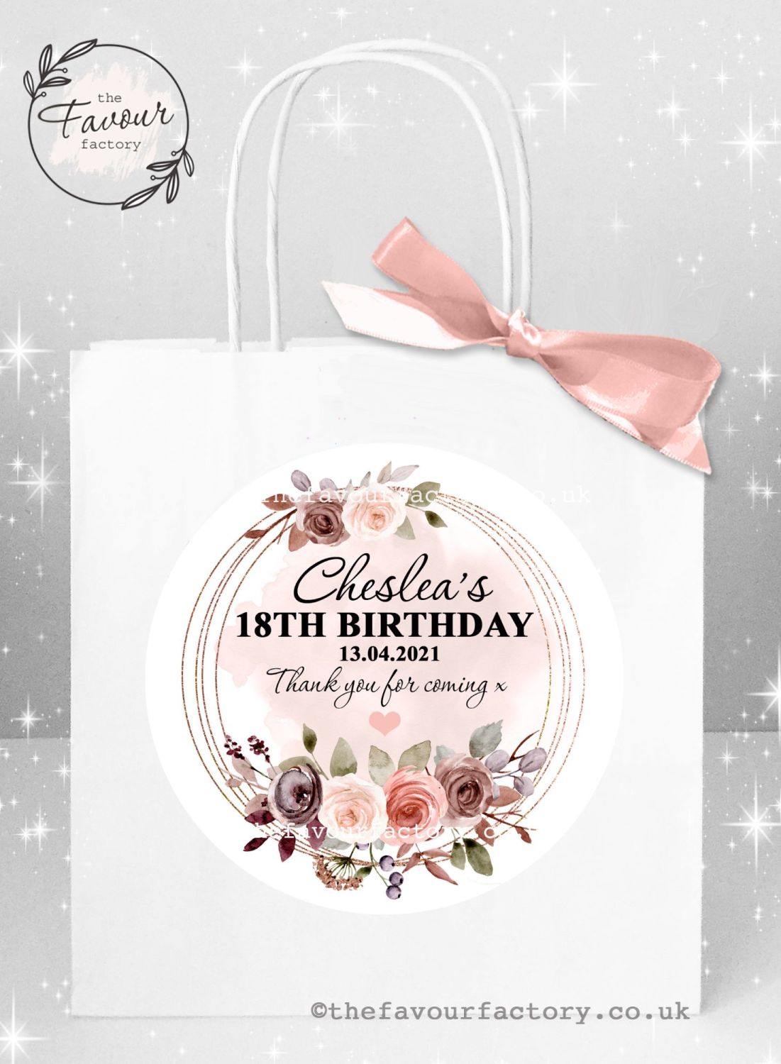 Hen Party Bags Autumn Watercolour Floral Frame x 1
