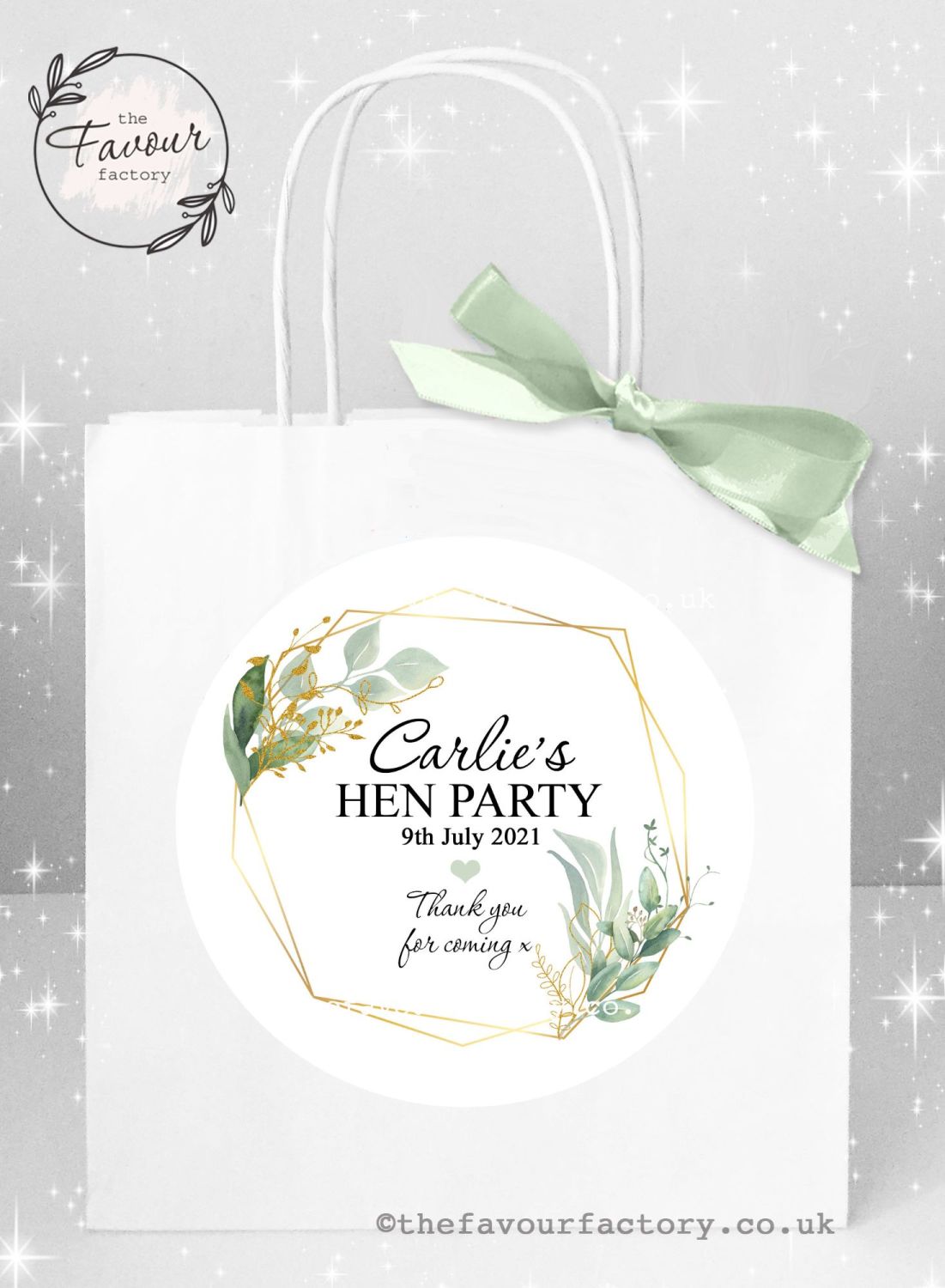 Personalised Hen Party Bags Geometric Botanicals x 1