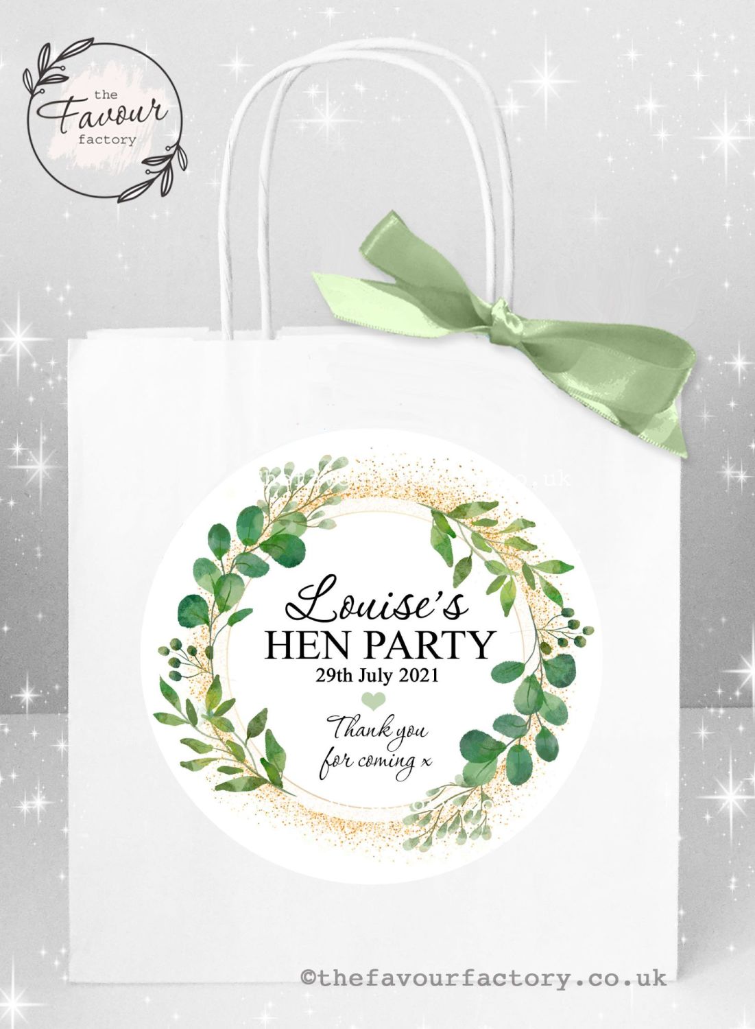 Personalised Hen Party Bags Botanical Gold Dust x 1