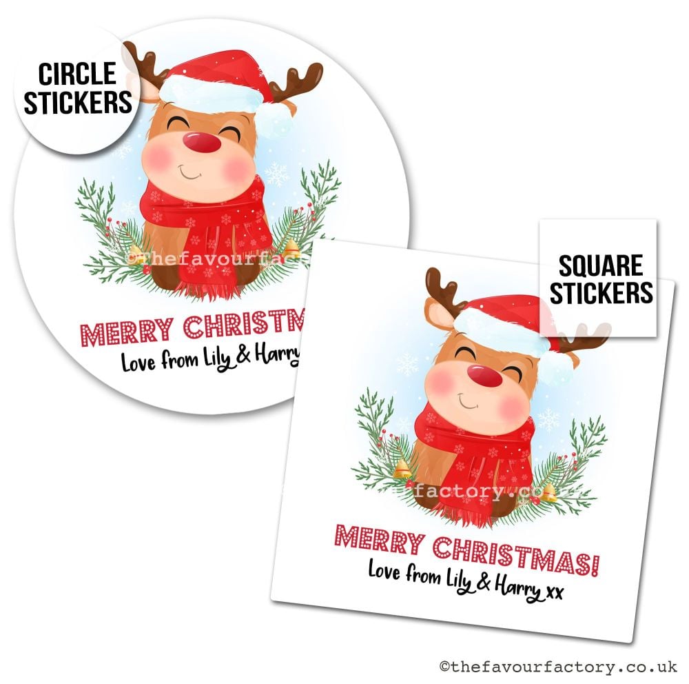Christmas Stickers Happy Rudolph x1