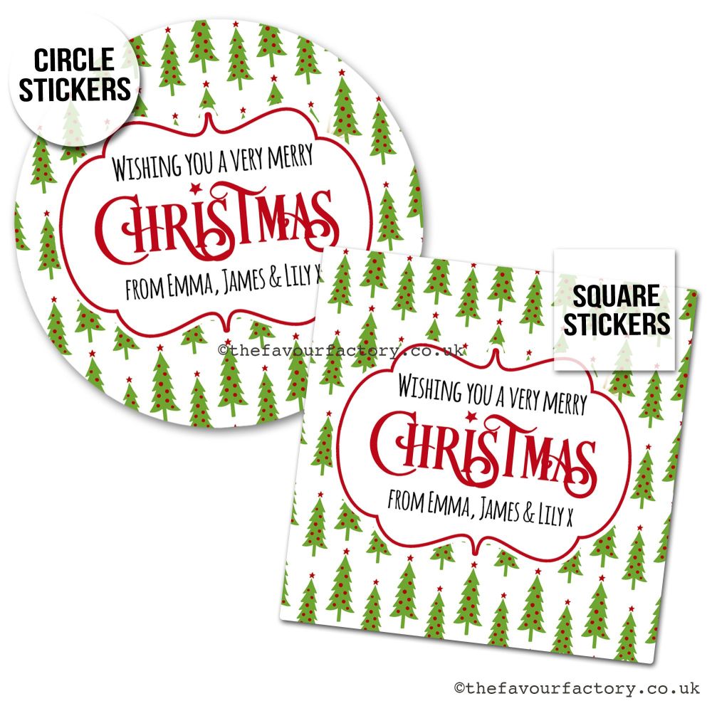 Christmas Stickers Holly Trees - A4 Sheet x1