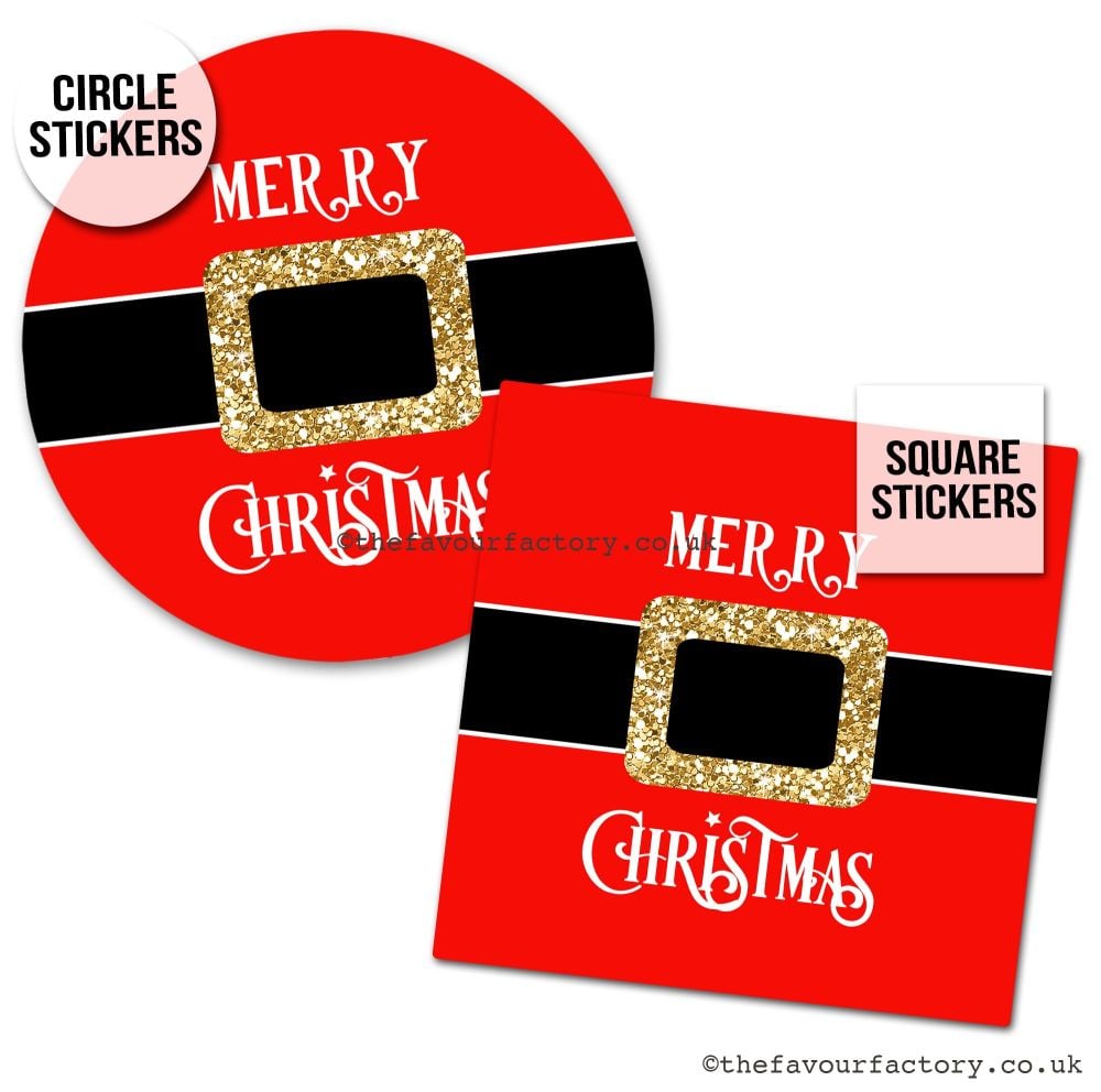 Christmas Stickers Santa's Belly Belt - A4 Sheet x1