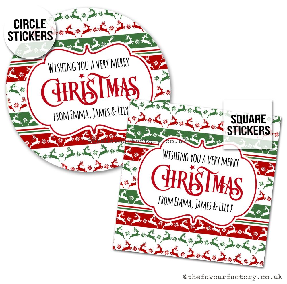 Christmas Stickers Prancing Reindeer - A4 Sheet x1