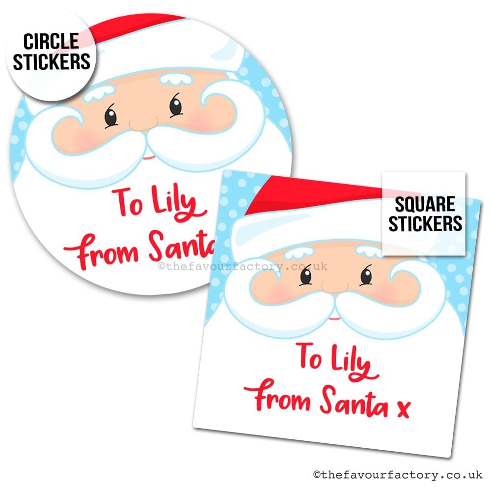 Christmas Stickers Santa Face - A4 Sheet x1