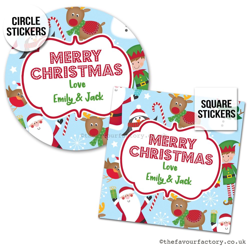 Christmas Stickers Santa's Friends - A4 Sheet x1