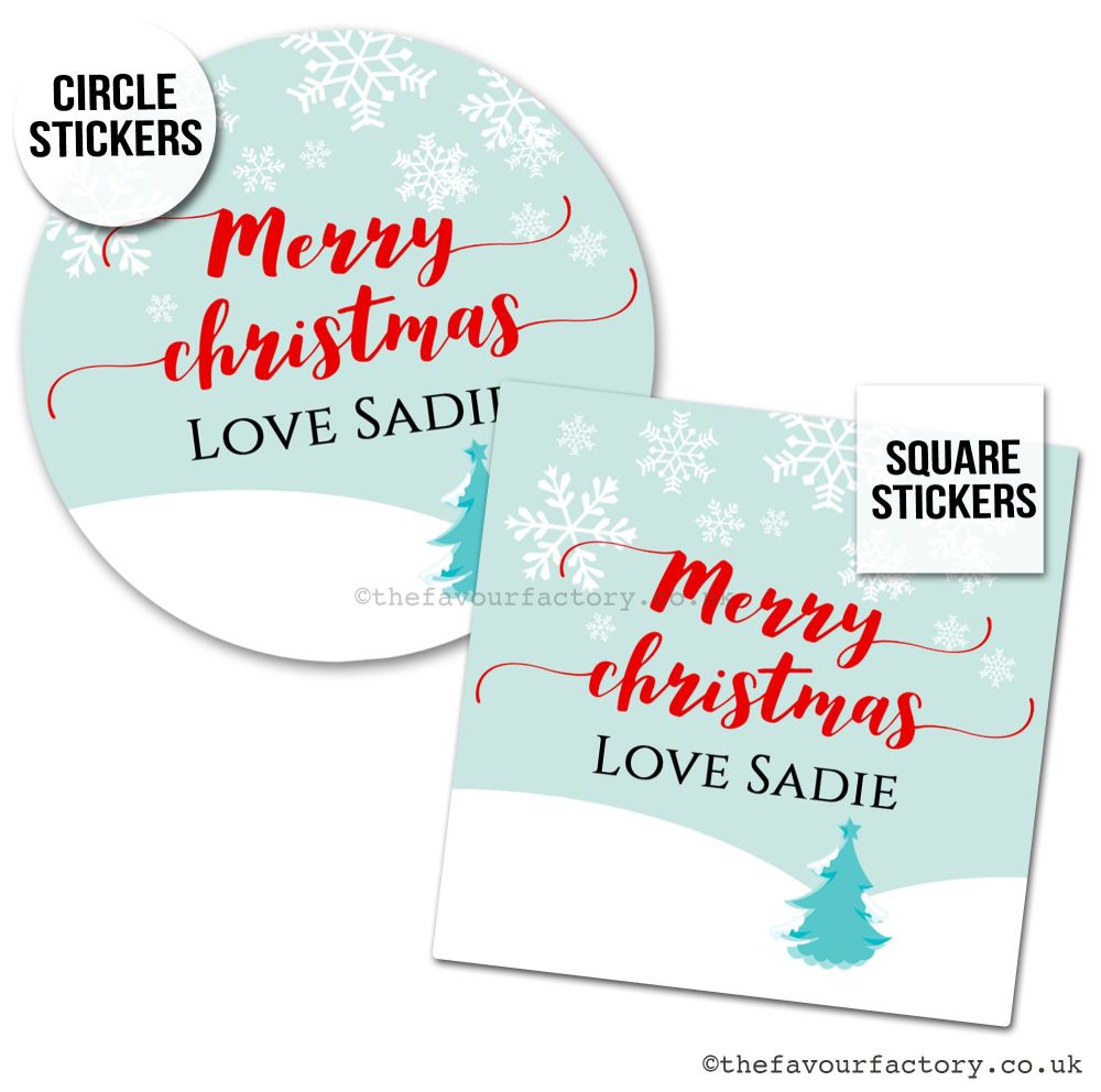 Christmas Stickers Snowy Tree - A4 Sheet x1