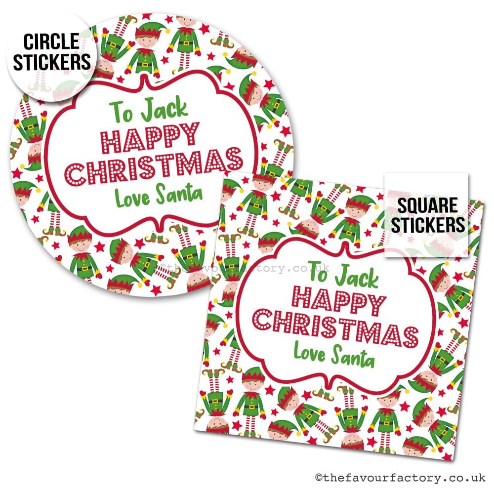 Christmas Stickers Little Elf - A4 Sheet x1