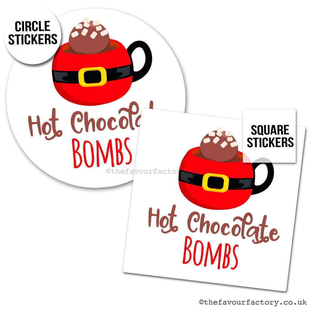 Christmas Stickers Cute Chocolate Bomb Santa Belt Cup - A4 Sheet x1