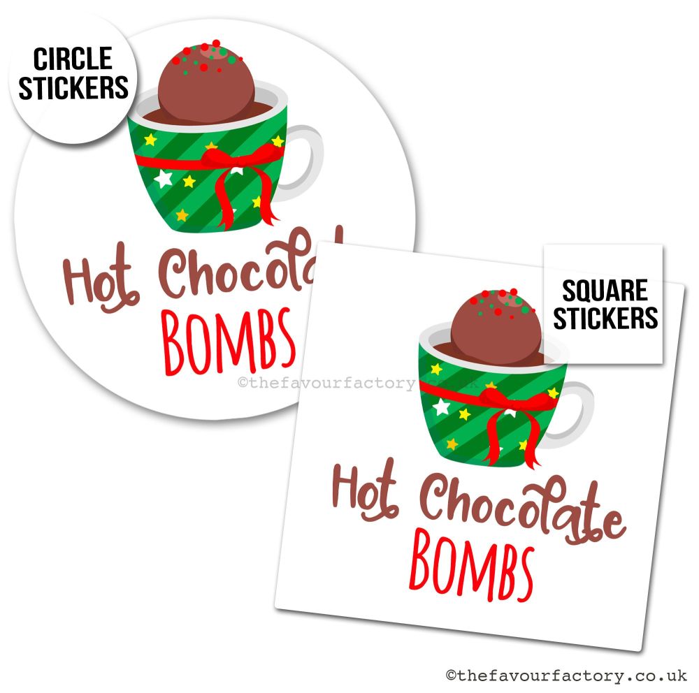 Christmas Stickers Cute Chocolate Bomb Mug - A4 Sheet x1
