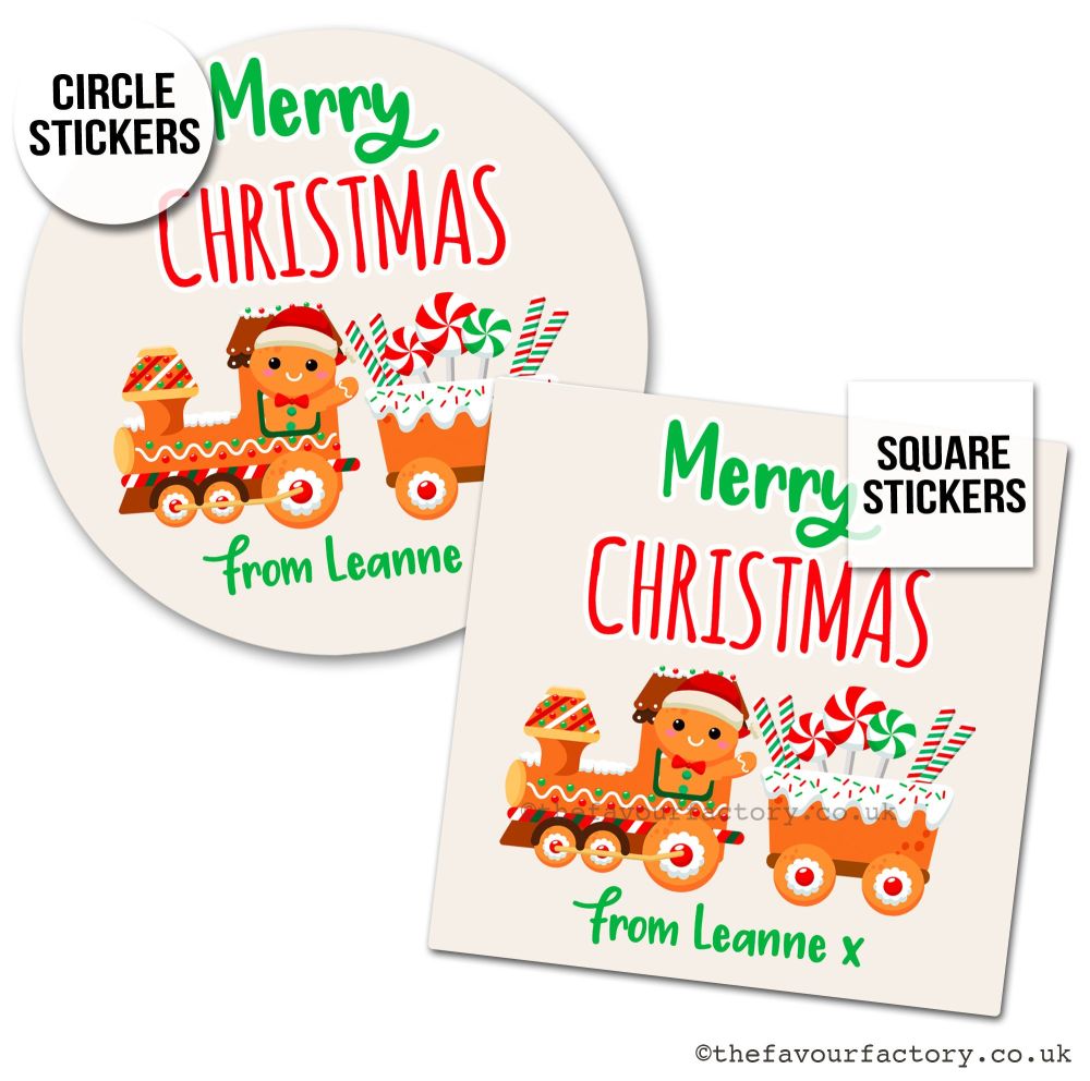 Christmas Stickers Gingerbread Train - A4 Sheet x1