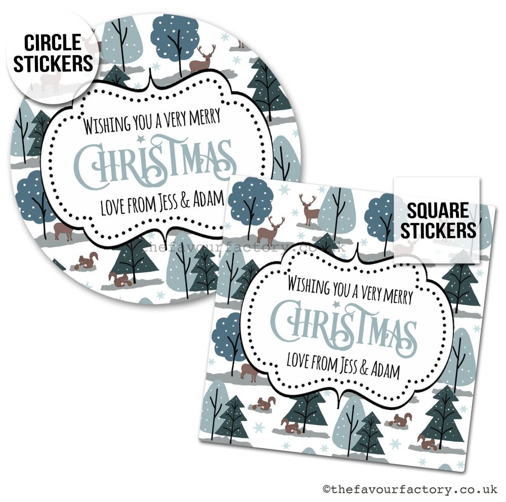 Christmas Stickers Berry Woodland And Deer - A4 Sheet x1