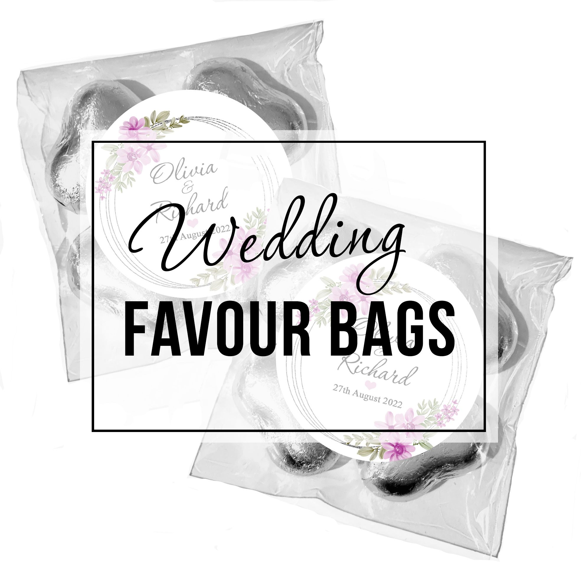 Wedding Chocolate Hearts Favour Bags