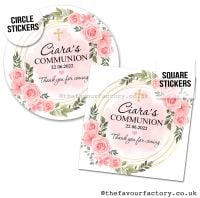 Communion Stickers Traditional Roses x1 A4 Sheet