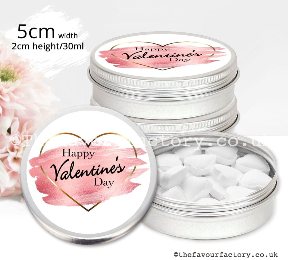 Valentines Day Gift Mint Tins Brush Strokes Heart x1