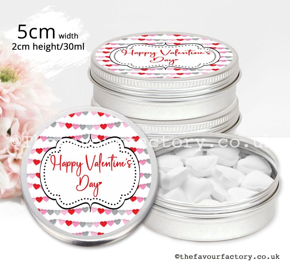 Valentines Day Gift Mint Tins Hearts Garland x1