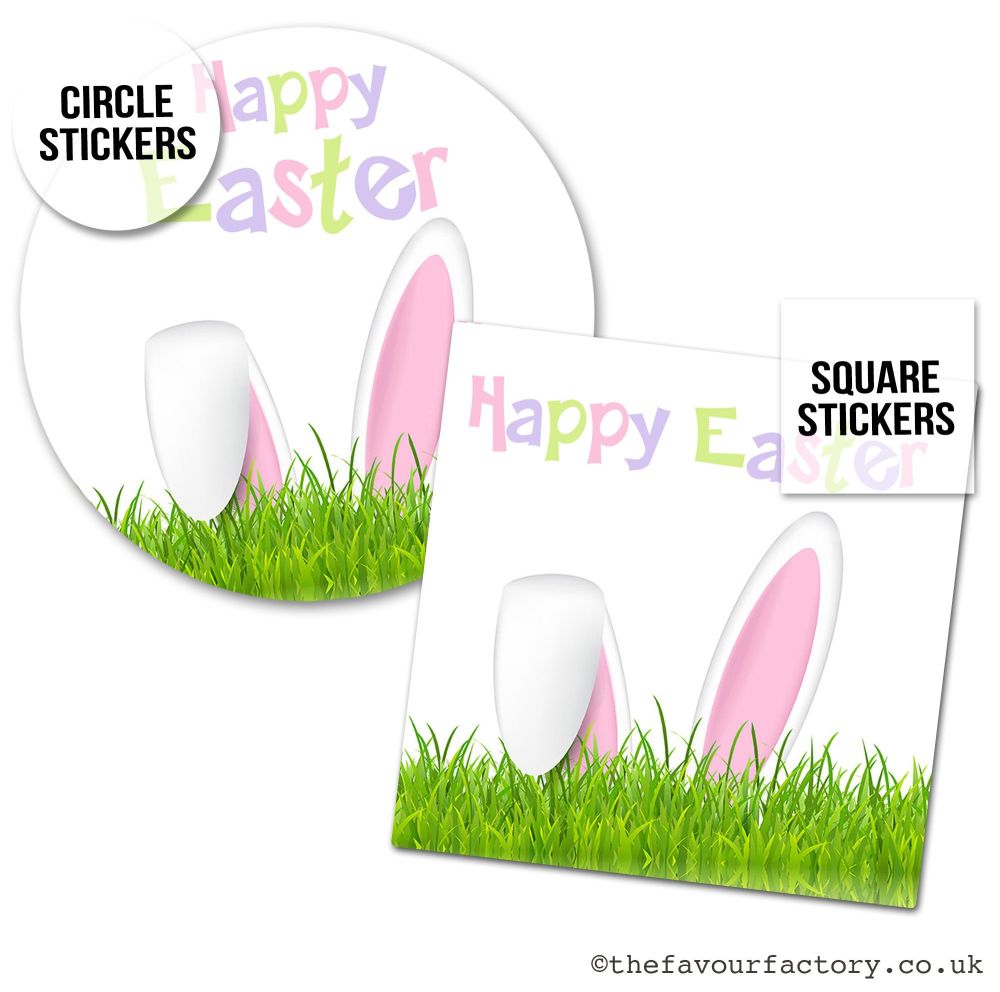 Happy Easter Stickers Bunny Ears- A4 Sheet x1