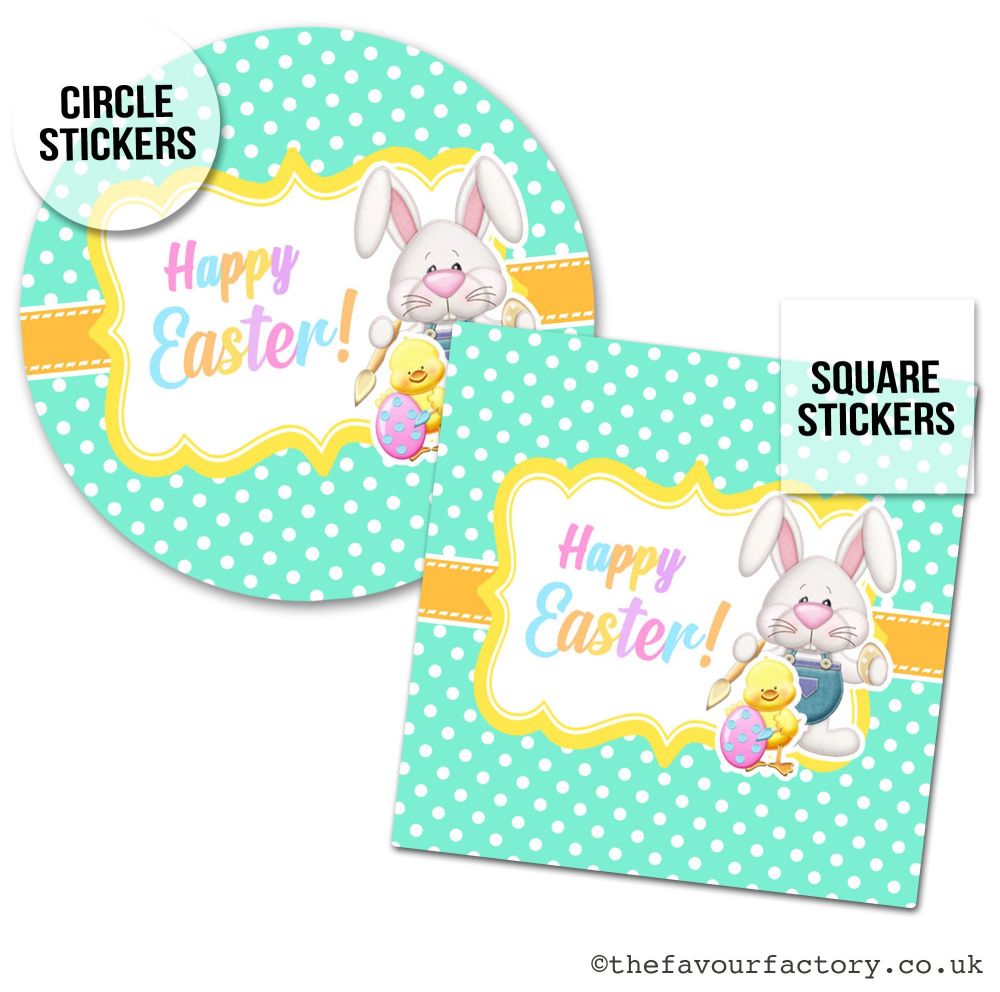 Happy Easter Stickers Bunny With Chick- A4 Sheet x1
