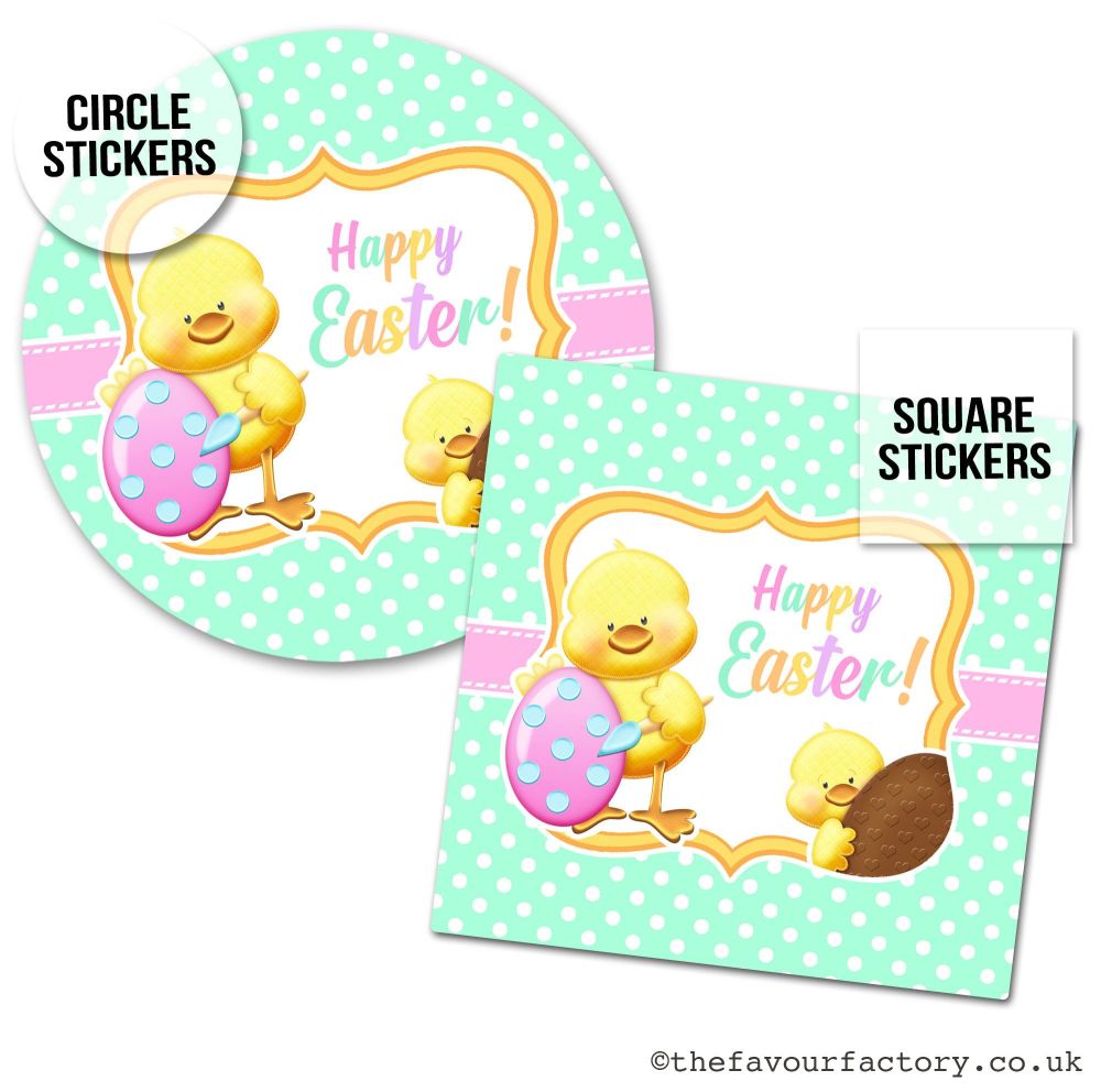 Happy Easter Stickers Chick Painting Egg - A4 Sheet x1