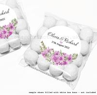 Wedding Table Favours Sweet Bag Kits | Lilac & Violet Floral Bouquet x12