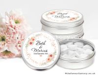 Wedding Favours Mint Tins Confetti Speckle Rose Gold Florals x1