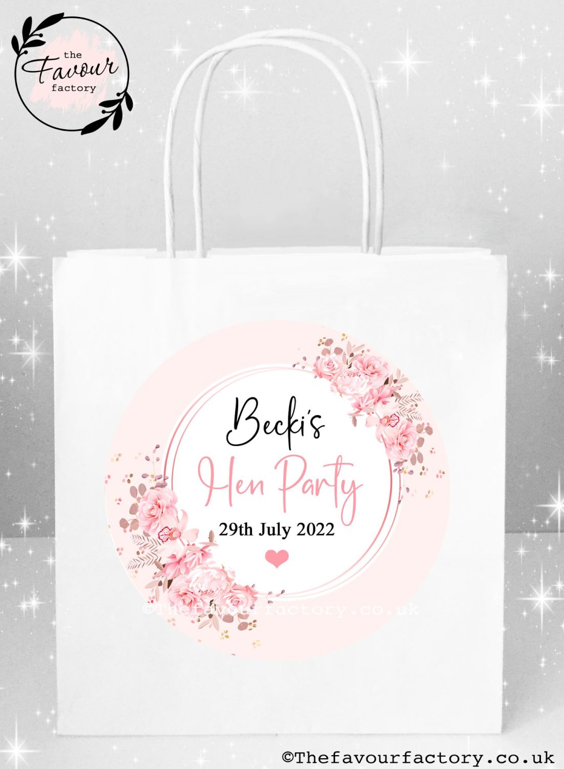 Hen Party Bags Pretty Pink Flowers  x1
