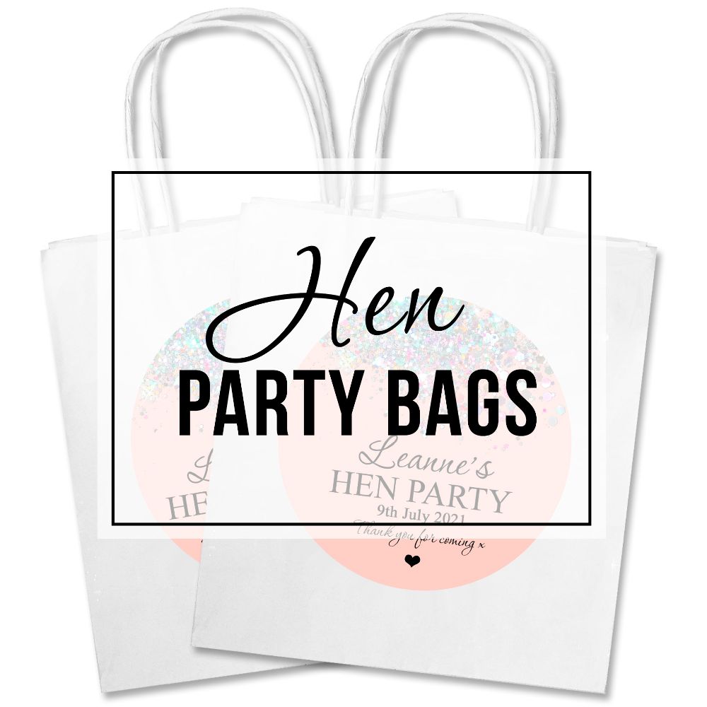 Personalised Hen Party Bags And Stickers