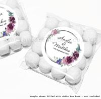 Wedding Table Favours Sweet Bag Kits | Mauve & Plum Watercolour Floral x12