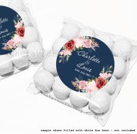 Wedding Table Favours Sweet Bag Kits | Navy, Blush & Burgundy Florals x12