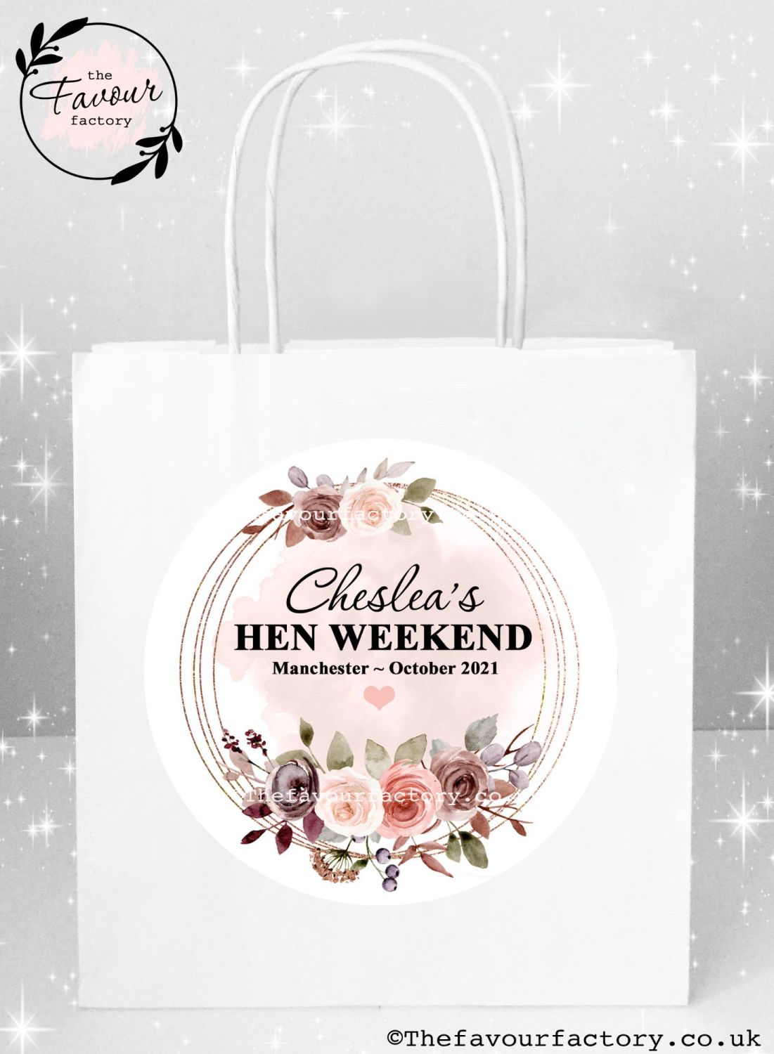 Hen Party Bags | Autumn Florals Burlap Frame x1