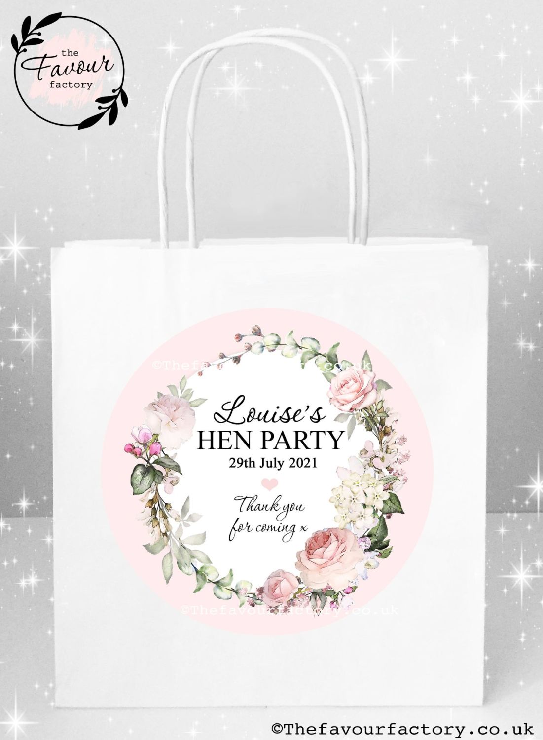 Hen Party Bags | Vintage Floral Wreath x1