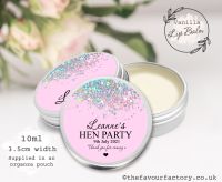 Hen Party Lip Balm Favours | Pink Glitter Confetti x1